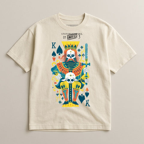Graphic T-shirt Featuring Stylized King Playing Card Design