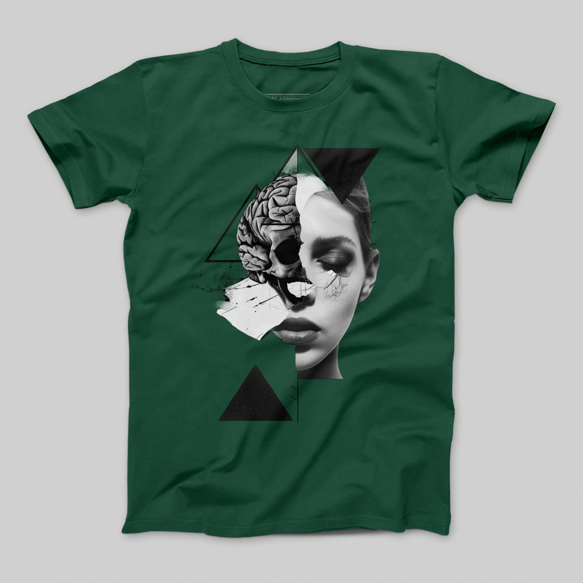 Abstract Skull and Face Geometric Art T-shirt