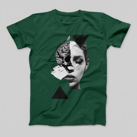 Abstract Skull and Face Geometric Art T-shirt