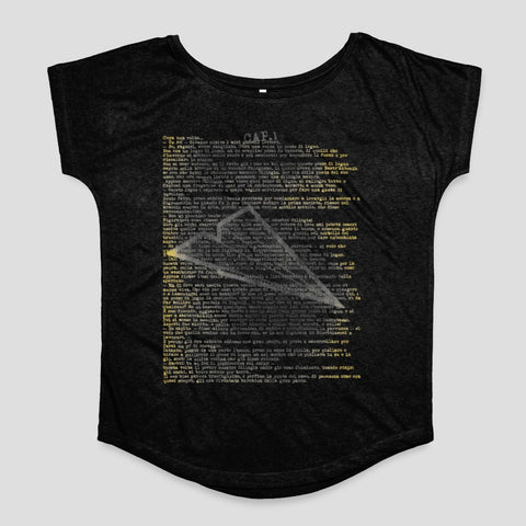 Unique Typography Black Paper Plane Graphic T-Shirt