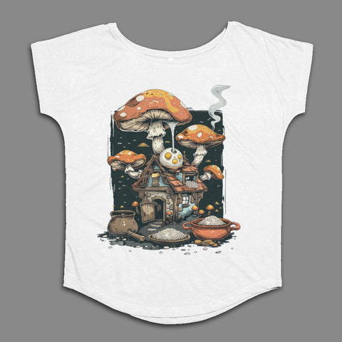 Enchanting Mushroom Cottage Graphic T-Shirt