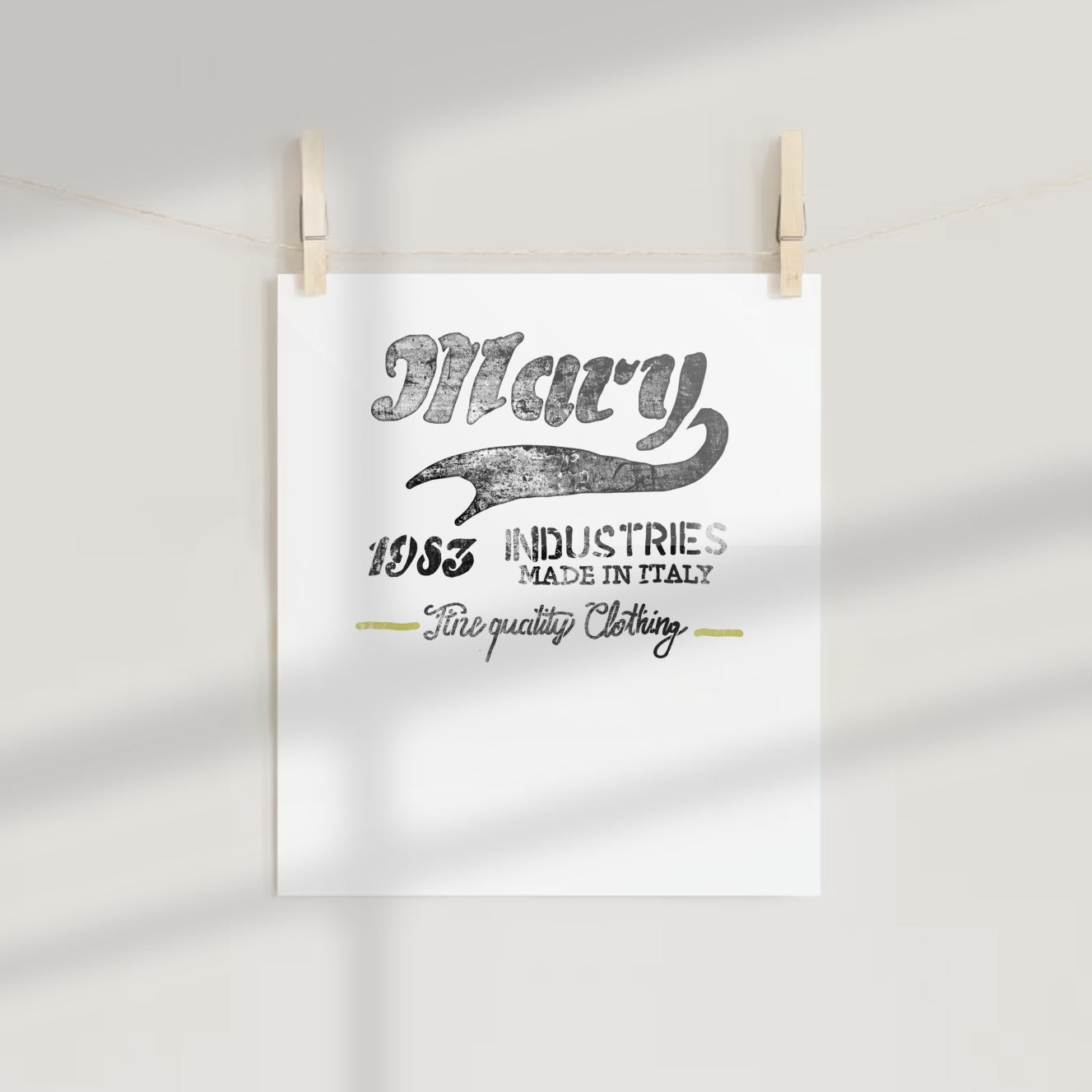 Mary 1983 Industries Made In Italy Fine Quality Clothing print