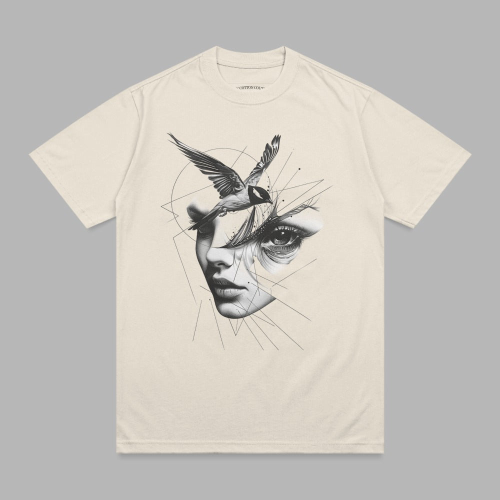 Abstract Bird Geometric Face Graphic Design T-shirt product type