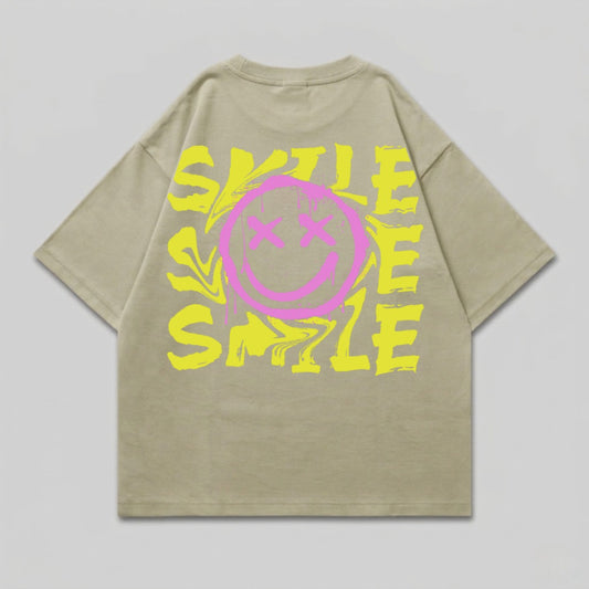 Distorted Neon Smile Graphic Back Print Design product type