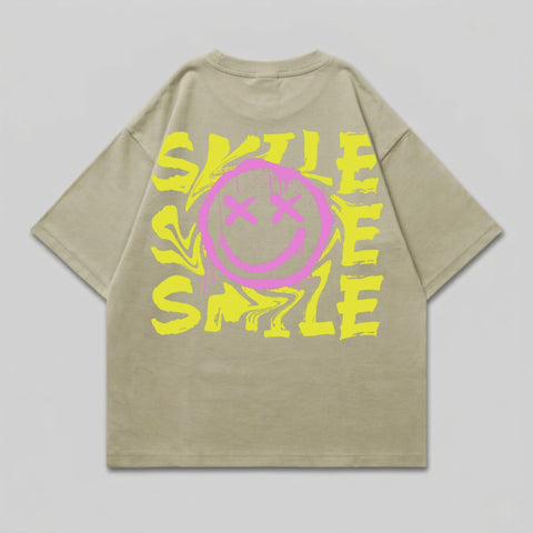 Distorted Neon Smile Graphic Back Print Design product type