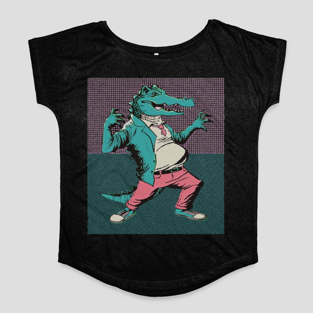 Funky Alligator in Suit Graphic Print Shirt