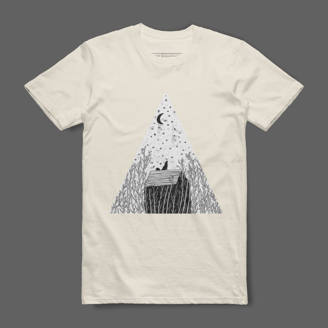 Mystical Night Cats Triangle Graphic T-Shirt product