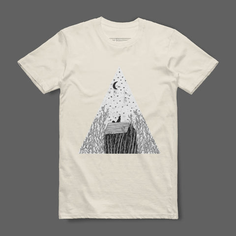 Mystical Night Cats Triangle Graphic T-Shirt product