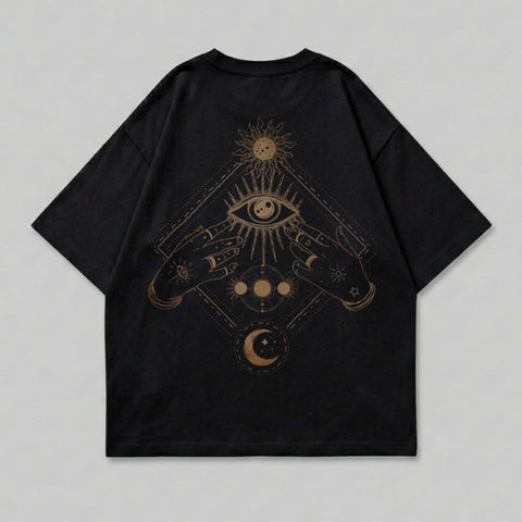 All Seeing Eye Sun Moon Hands Geometric Art product type