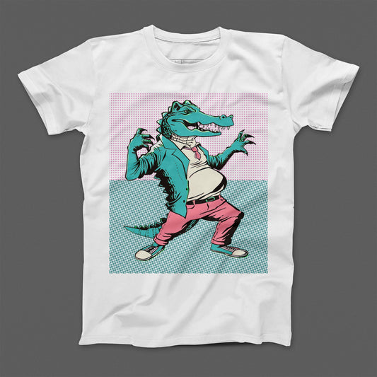 Crocodile Character in Suit Graphic T-Shirt