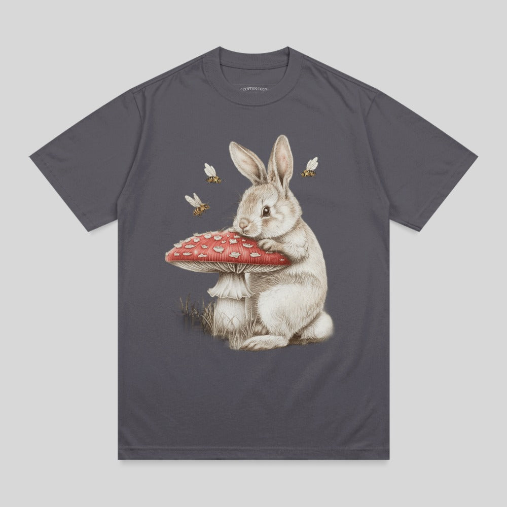 Whimsical Rabbit Mushroom Bees Animal Forest Scene product type