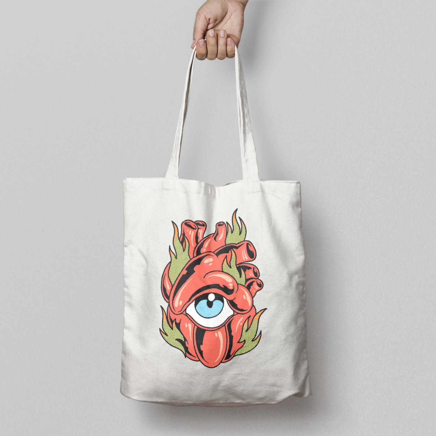 Eye and Heart Design Print Tote Bag Product