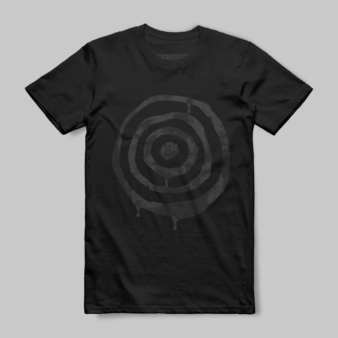 Dark T-shirt with Dripping Bullseye Design