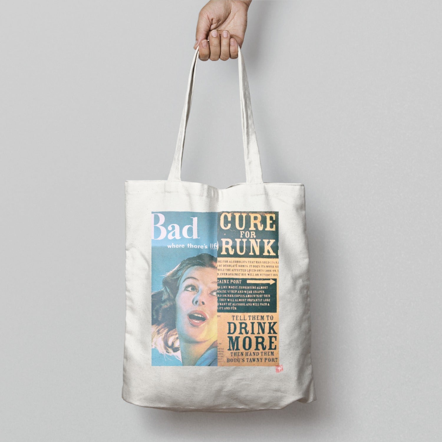 Retro Cure For Drunk Drink More Design Tote Bag