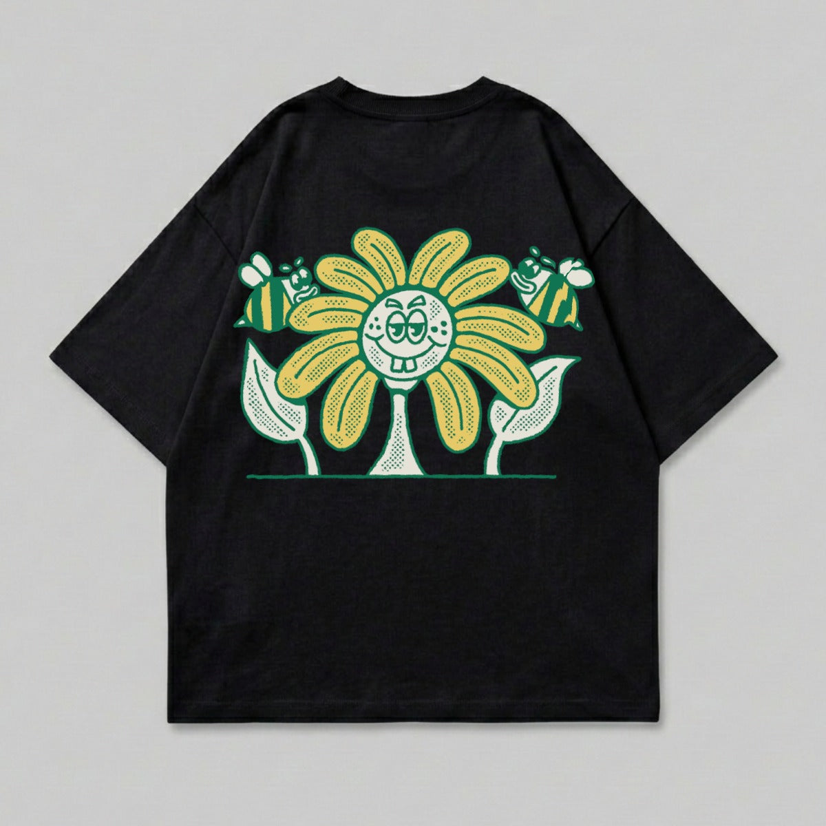 Happy Sunflower Face Two Bees Playful Design product type