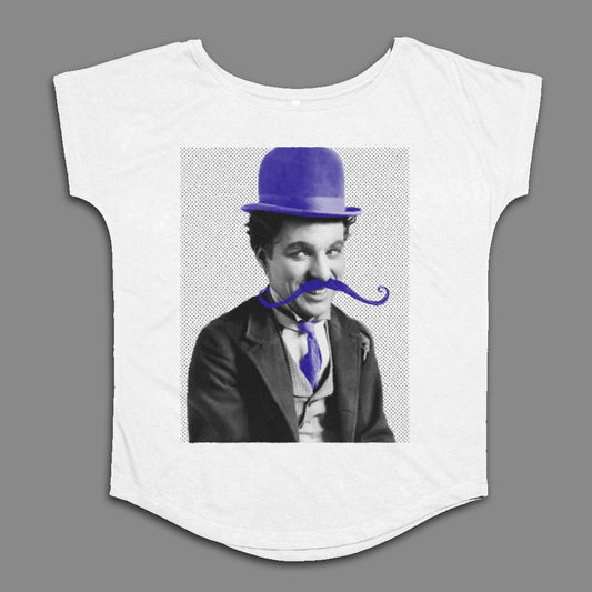 Vintage Blue Mustache and Hat Character T-Shirt
