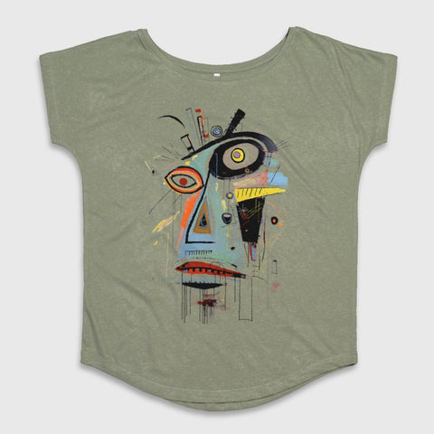 Abstract Face Art Printed Graphic T-Shirt