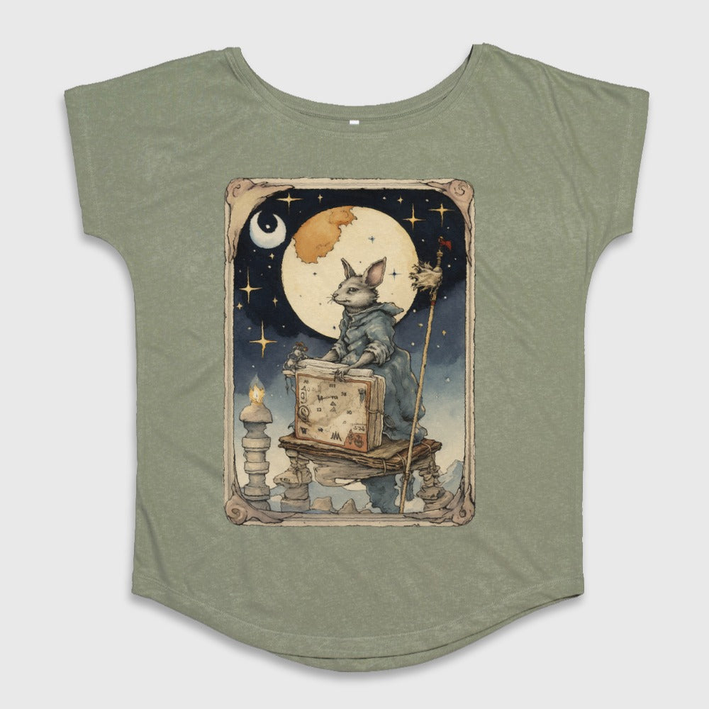 Moonlit Mouse Wizard with Spell Book T-shirt