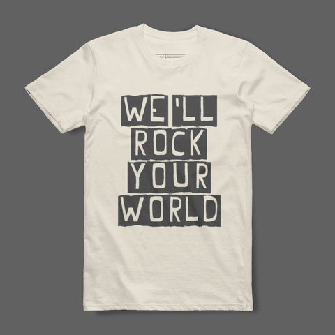 We'll Rock Your World Graphic T-Shirt Design