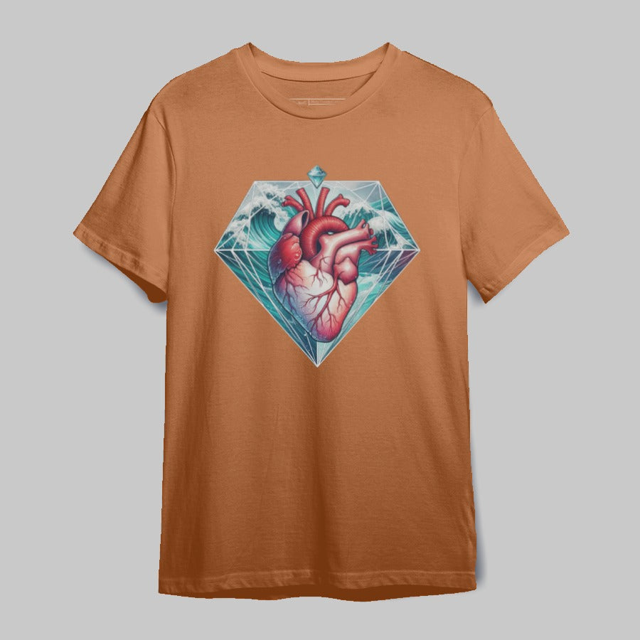 Anatomical Heart and Waves Art T-Shirt