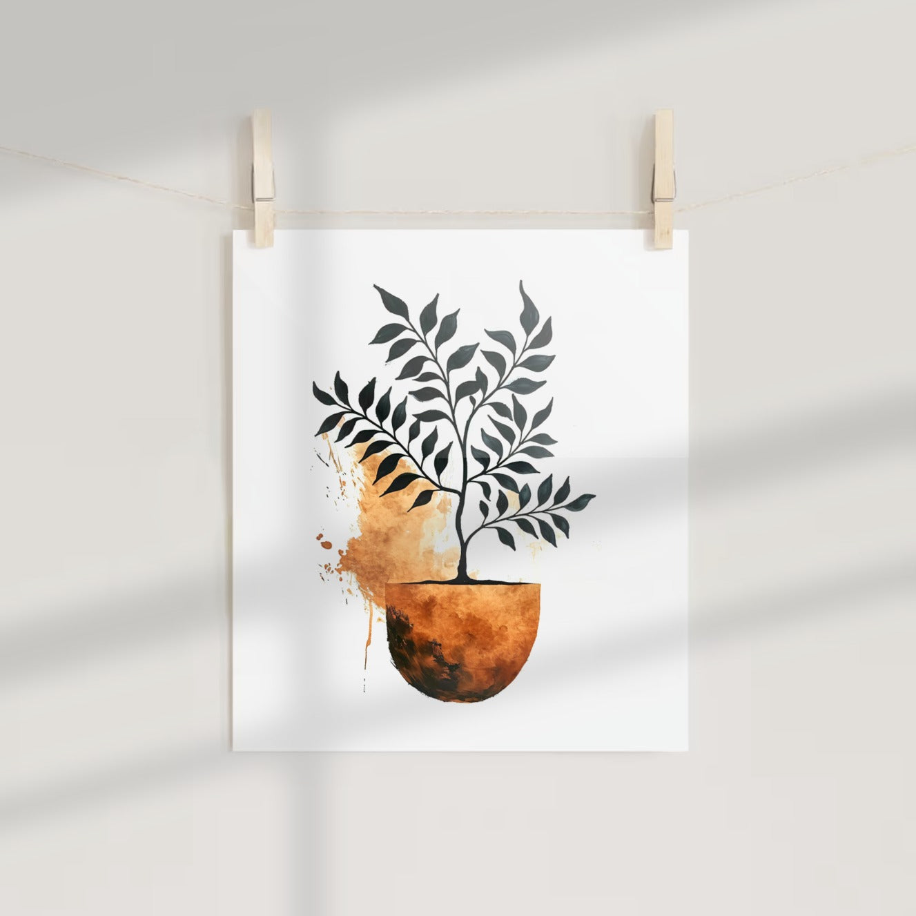 Modern Abstract Plant Art Print for Elegant Decor Product