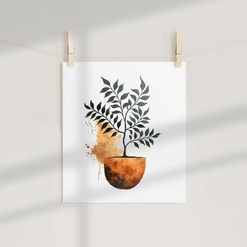 Modern Abstract Plant Art Print for Elegant Decor Product