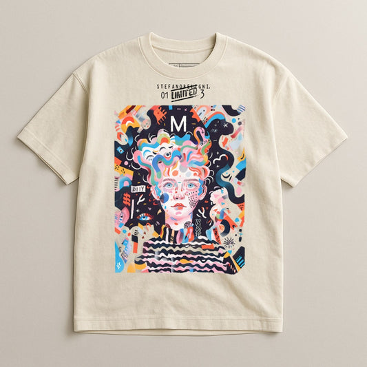 Abstract Colorful Portrait Graphic Tee Product