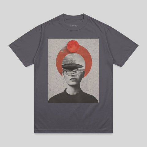 Abstract Human Fish Ocean Red Circle Artwork T-shirt