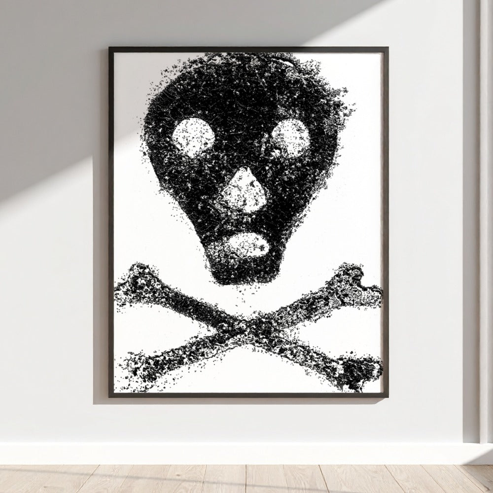 Skull and Crossbones Modern Minimalist Art Print Decor