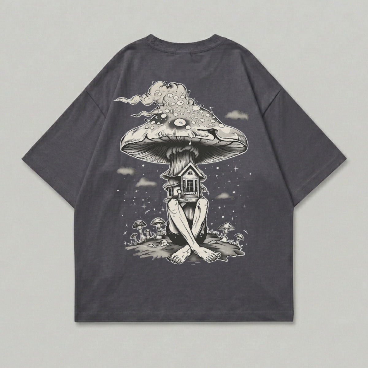 Mystical Mushroom House Figure Dark Graphic T-shirt product type