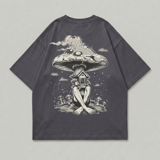 Mystical Mushroom House Figure Dark Graphic T-shirt product type