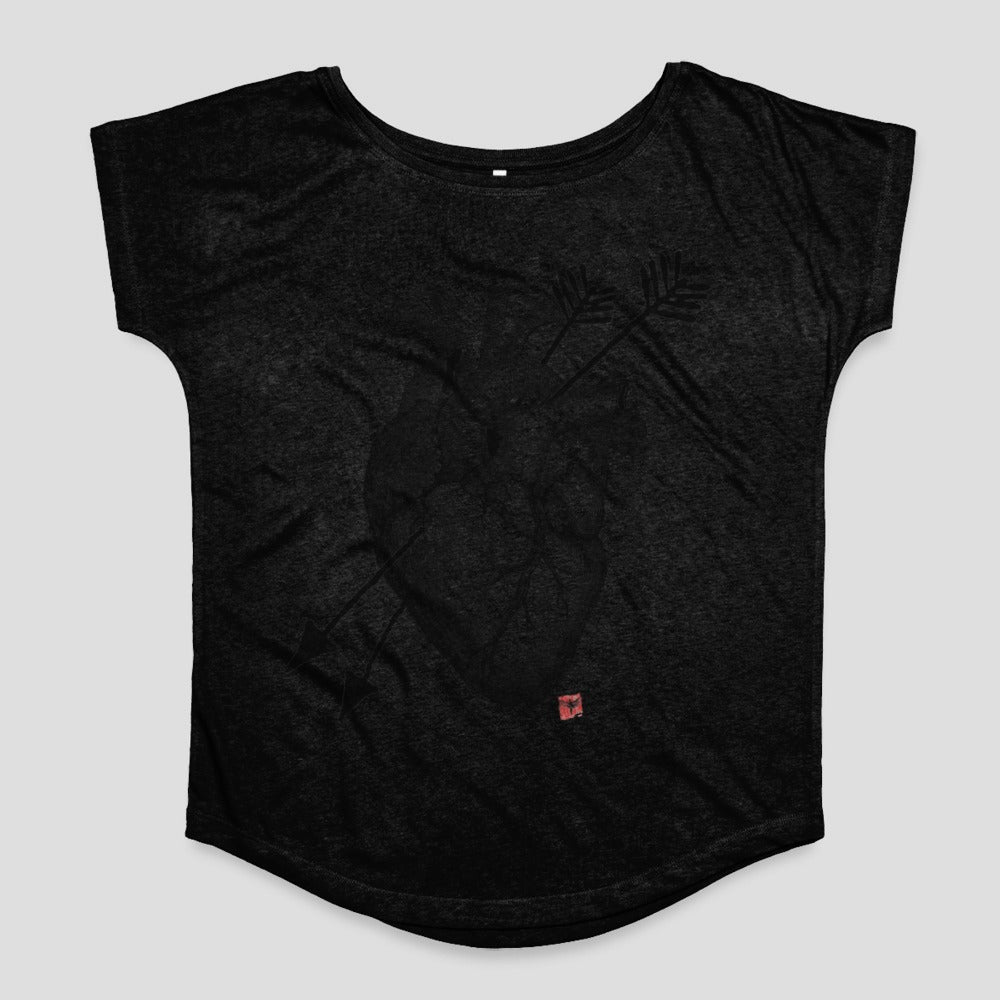 Heart and Arrows Graphic Black Women's T-Shirt Product