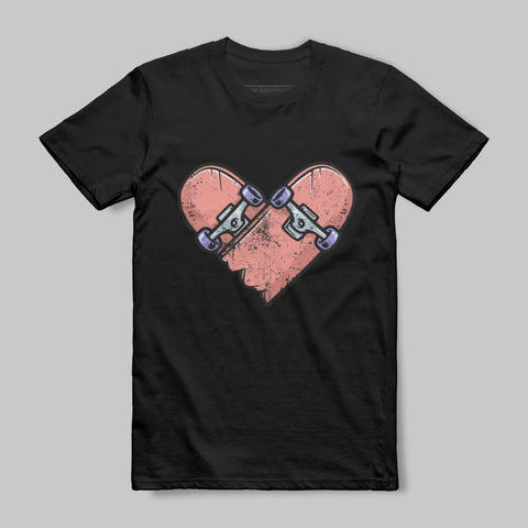 Broken Heart Skateboard Design T-shirt Product