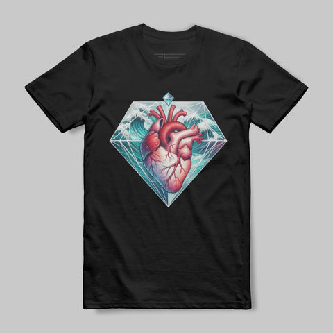 Detailed Heart in Diamond Graphic T-Shirt Product