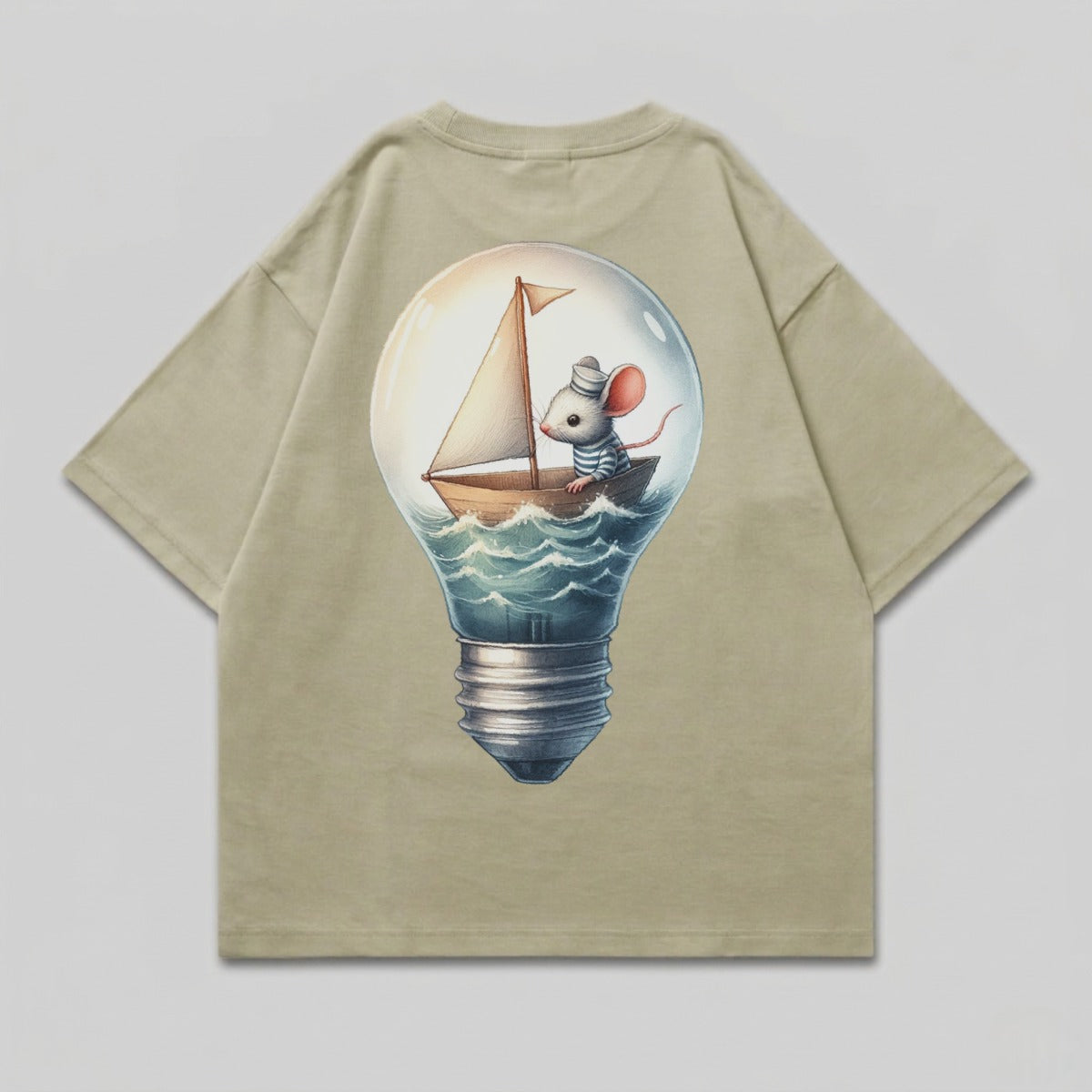 Sailor Mouse Lightbulb Boat Wavy Water Beige product type