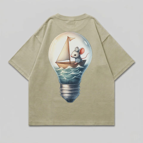 Sailor Mouse Lightbulb Boat Wavy Water Beige product type