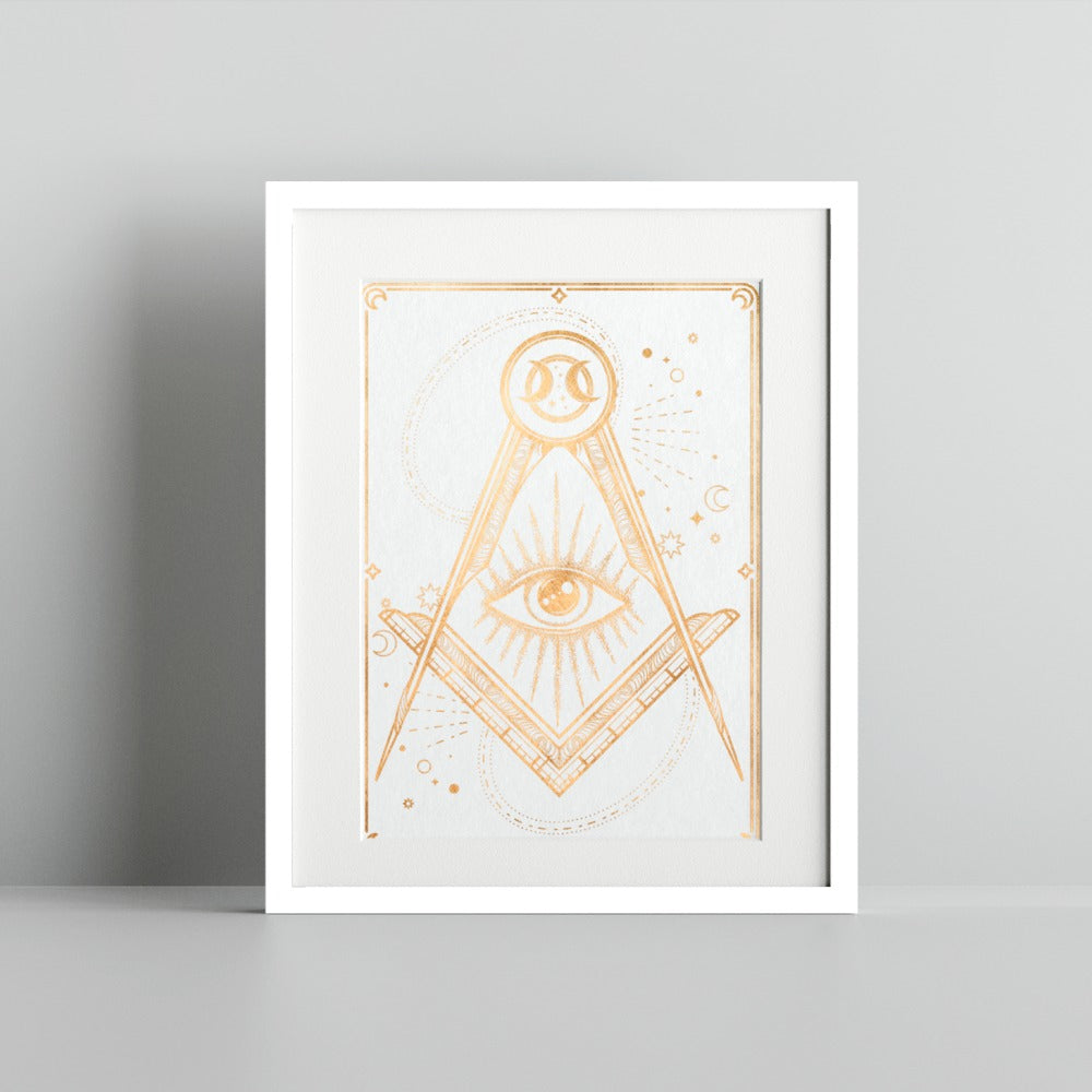 Mystical Eye and Geometric Design Art Print