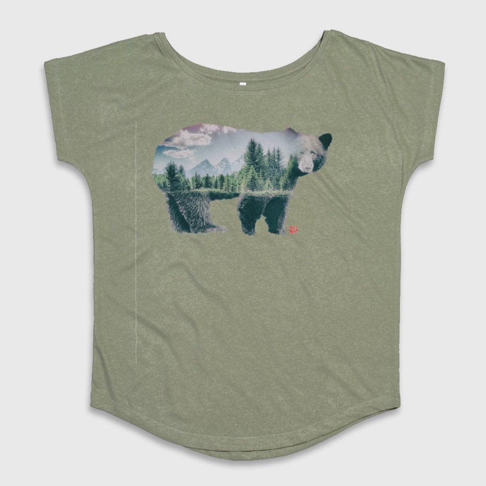 Scenic Bear Nature Design Short Sleeve T-shirt