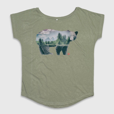 Scenic Bear Nature Design Short Sleeve T-shirt