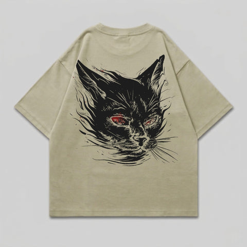 Black Cat Red Eyes Dark Feline Graphic T-Shirt product type