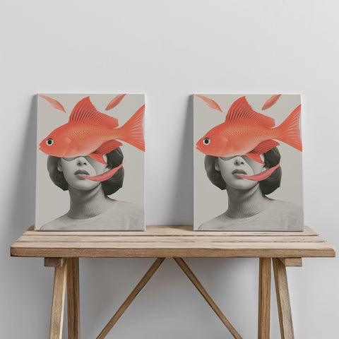 Quadro canvas pesciolino-rosso