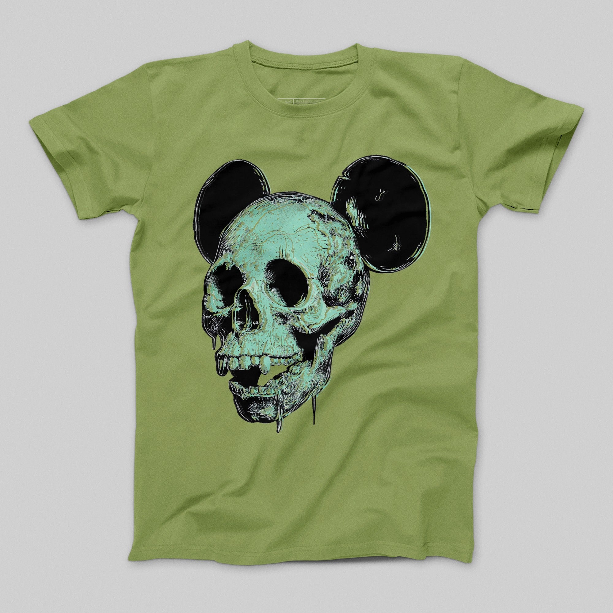 Eerie Skull with Mouse Ears Graphic T-Shirt Design