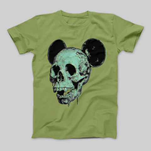 Eerie Skull with Mouse Ears Graphic T-Shirt Design
