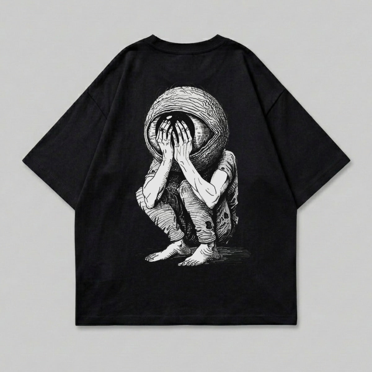 Eyeball Head Figure Hiding Face Surreal Dark Art product type

Eyeball head
Surreal art
Dark graphic
Abstract design
Crying figure
Monster print
Gothic aesthetic
Unique artwork
Streetwear fashion
Oversized graphic
Mysterious creature
Horror art
Black apparel
Back print tee
Artistic shirt
Fantasy creature
Grunge style
Distressed art
Humanoid figure
Concept art