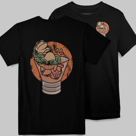 Relaxed Frog in Hot Tub Graphic T-Shirt Design