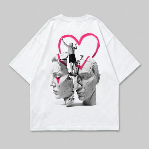 Cracked Statue Heads Pink Heart Figure Product Type