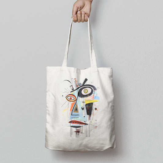 Abstract Face Design Eco-friendly Tote Bag