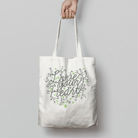 Love Your Heart Design Reusable Tote Bag Product