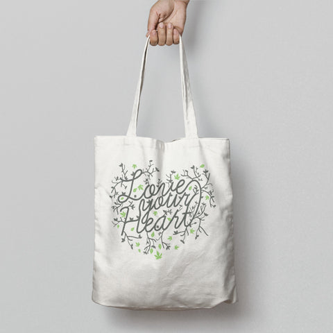 Love Your Heart Design Reusable Tote Bag Product