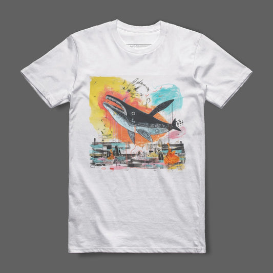 Colorful Whale Graphic Design Unique T-Shirt